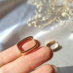 گوشواره زنانه ژوپینگ مدل مستطیلی رنگ ثابت