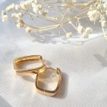 گوشواره زنانه ژوپینگ مدل مستطیلی رنگ ثابت