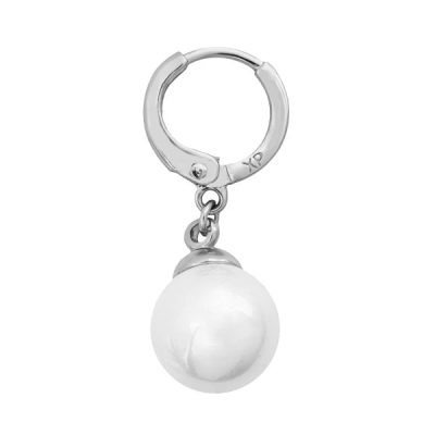 گوشواره زنانه ژوپینگ طرح مروارید رنگ نقره‌ای