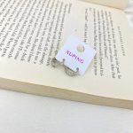 گوشواره زنانه ژوپینگ نگین‌دار ریز رنگ نقره‌ای