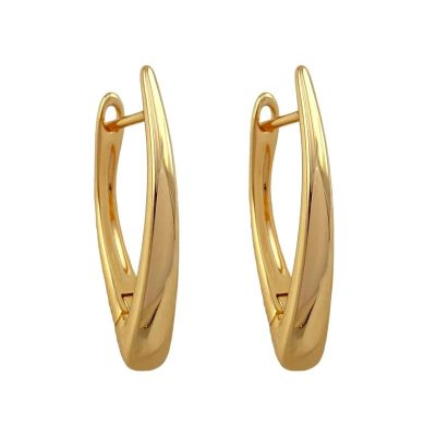 گوشواره زنانه ژوپینگ طرح V رنگ طلایی