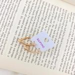 گوشواره زنانه ژوپینگ طرح V رنگ طلایی