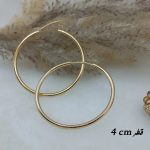 گوشواره زنانه ژوپینگ حلقه‌ای قطر ۴ سانتی‌متر رنگ طلایی