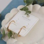 گوشواره زنانه ژوپینگ حلقه‌ای رنگ طلایی