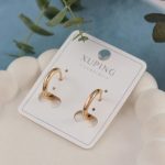 گوشواره زنانه ژوپینگ حلقه‌ای باریک رنگ طلایی