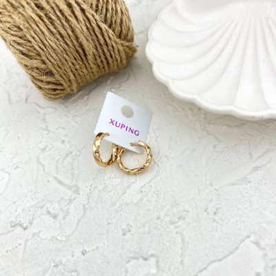 گوشواره زنانه ژوپینگ مدل پیچی رنگ طلایی