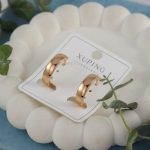 گوشواره زنانه ژوپینگ مدل حلقه‌ای ساده رنگ طلایی