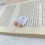 گوشواره زنانه ژوپینگ مدل مربع رنگ طلایی