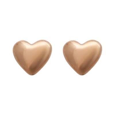 گوشواره میخی زنانه ژوپینگ مدل قلب رنگ طلایی