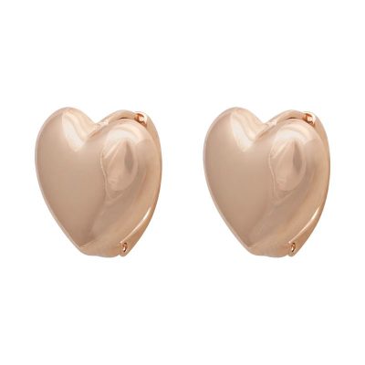 گوشواره زنانه ژوپینگ مدل قلب حلقه‌ای رنگ طلایی