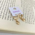 گوشواره زنانه ژوپینگ طرح قلب رنگ طلایی