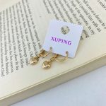 گوشواره زنانه ژوپینگ طرح قلب رنگ طلایی