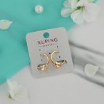 گوشواره زنانه ژوپینگ طرح قلب رنگ طلایی