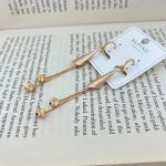 گوشواره زنانه ژوپینگ مدل شیپوری رنگ طلایی