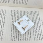 گوشواره زنانه ژوپینگ مدل طنابی رنگ طلایی