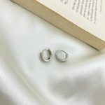گوشواره زنانه ژوپینگ مدل حلقه‌ای ریز رنگ نقره‌ای