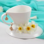 گوشواره زنانه ژوپینگ مدل توپی رنگ طلایی