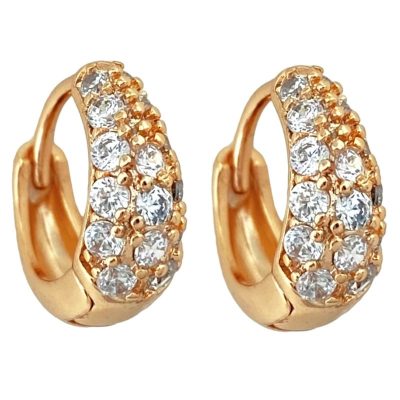 گوشواره زنانه ژوپینگ مدل هلالی نگین دار