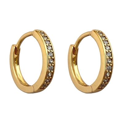 گوشواره زنانه ژوپینگ مدل حلقه ای نگینی