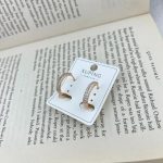 گوشواره زنانه ژوپینگ مدل حلقه ای نگین