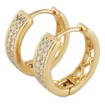 گوشواره زنانه ژوپینگ مدل حلقه ای نگینی