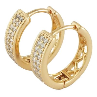 گوشواره زنانه ژوپینگ مدل حلقه ای نگینی