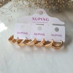 گوشواره زنانه ژوپینگ مدل حلقه ای ۶ ضلعی