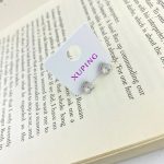 گوشواره زنانه میخی ژوپینگ مدل تک نگین درشت