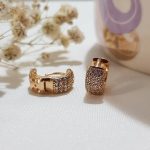 گوشواره زنانه ژوپینگ مدل حلقه ای چند ضلعی نگینی