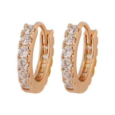 گوشواره زنانه ژوپینگ مدل حلقه ای نگینی