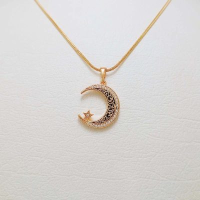 آویز گردنبند زنانه ژوپینگ مدل ماه و ستاره