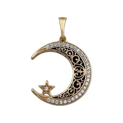 آویز گردنبند زنانه ژوپینگ مدل ماه و ستاره