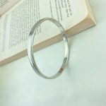 دستبند النگویی زنانه ژوپینگ نقره‌ای سایز دو