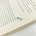 پیرسینگ استیل گوش نگین دار نقره ای