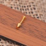 پیرسینگ استیل گوش رنگ طلایی مدل نوک تیز - تصویر 2