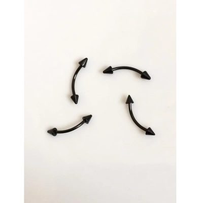پیرسینگ استیل ابرو مدل خمیده رنگ مشکی - تصویر 2